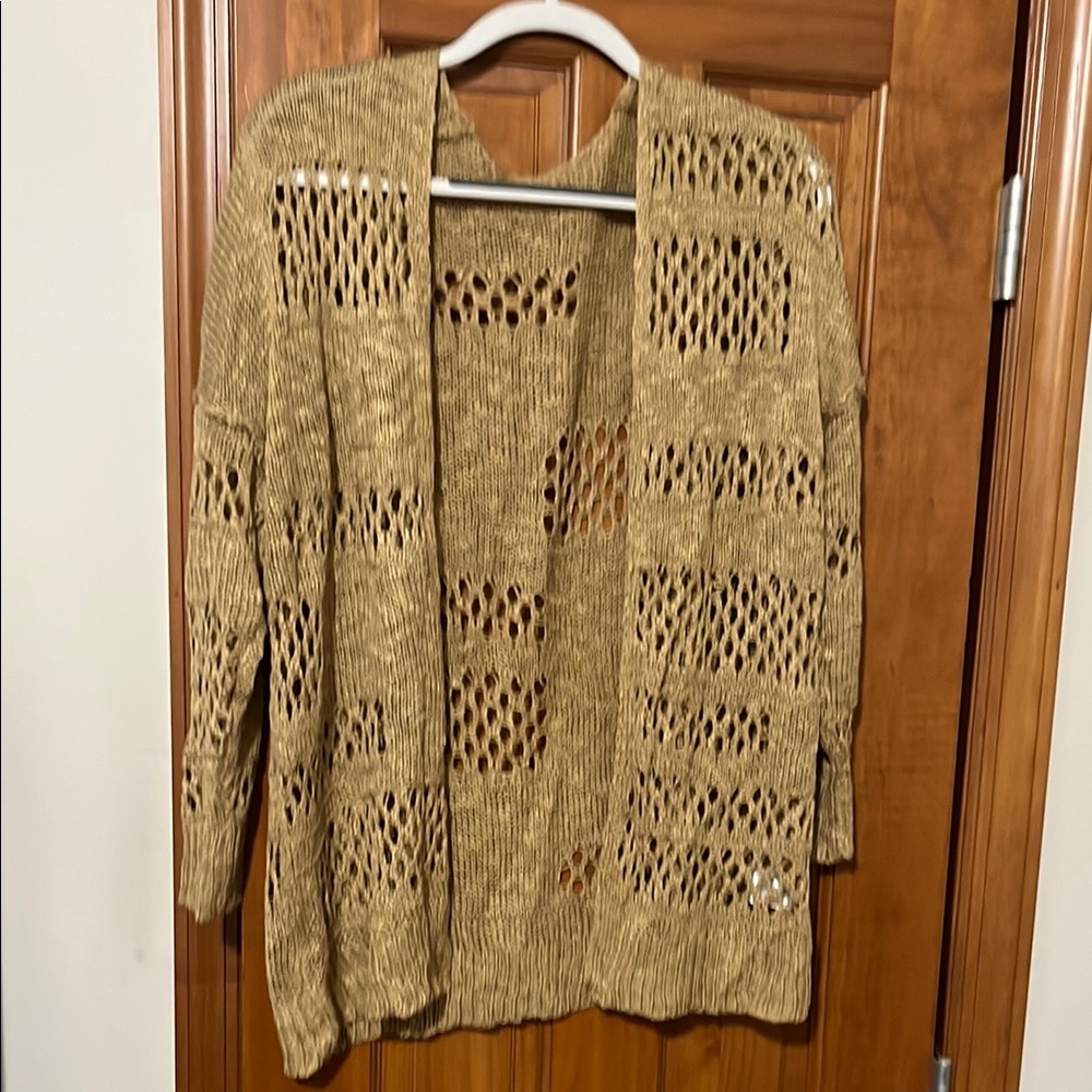 Open-Knit Tan Sweater